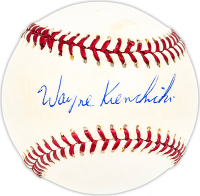 Wayne Krenchicki Autographed Official Major League Baseball Cincinnati Reds, Baltimore Orioles Beckett BAS QR #BM25657