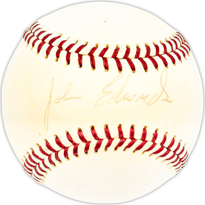 Johnny Edwards Autographed Official Giles NL Baseball Cincinnati Reds Beckett BAS QR #BM25658