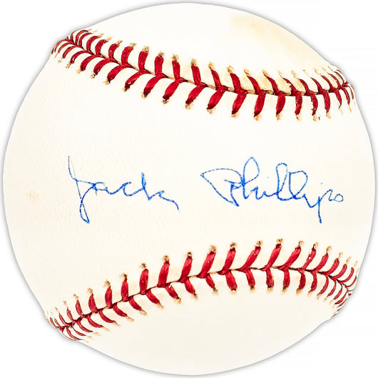 Jack Phillips Autographed Official AL Baseball New York Yankees, Detroit Tigers Beckett BAS QR #BM25659
