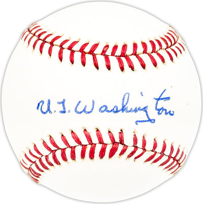 U.L. Washington Autographed Official AL Baseball Kansas City Royals Beckett BAS QR #BM25701