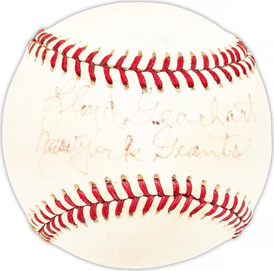 Lloyd Gearhart Autographed Official NL Baseball New York Giants "New York Giants" Beckett BAS QR #BM25719