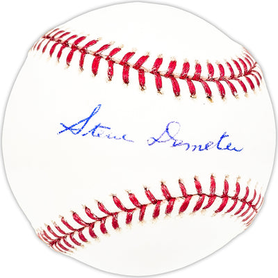 Steve Demeter Autographed Official MLB Baseball Detroit Tigers, Cleveland Indians Beckett BAS QR #BM25783