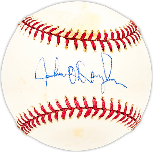 John O'Donoghue Autographed Official AL Baseball Indians, Pilots Beckett BAS QR #BM25310