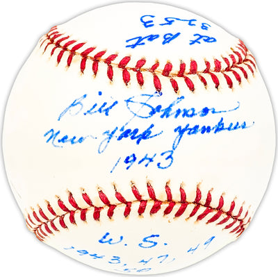 Bill Johnson Autographed Official AL Baseball New York Yankees "Stat Ball" Beckett BAS QR #BM25325