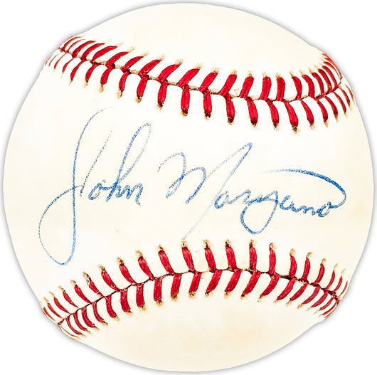 John Marzano Autographed Official AL Baseball Boston Red Sox, Seattle Mariners Beckett BAS QR #BM25410