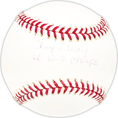 Larry Haney Autographed Official MLB Baseball Baltimore Orioles "66 WS Champs" Beckett BAS QR #BM25444