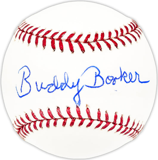 Buddy Booker Autographed Official MLB Baseball Cleveland Indians, Chicago White Sox Beckett BAS QR #BM25014