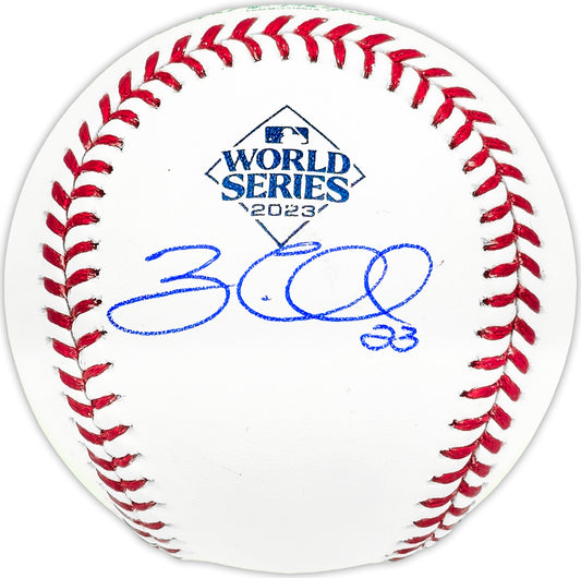 Zac Gallen Autographed Official 2023 World Series Logo MLB Baseball Arizona Diamondbacks Beckett BAS Witness