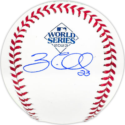 Zac Gallen Autographed Official 2023 World Series Logo MLB Baseball Arizona Diamondbacks Beckett BAS Witness