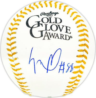 Luis Robert Jr. Autographed Official Gold Glove Logo MLB Baseball Chicago White Sox Beckett BAS Witness