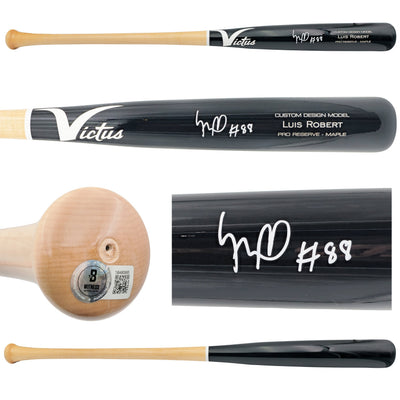 Luis Robert Jr. Autographed Black & Blonde Victus Player Model Baseball Bat Chicago White Sox Beckett BAS Witness