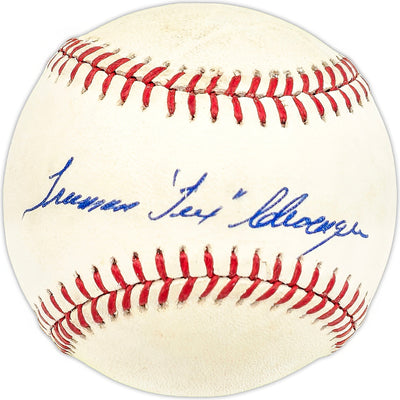 Truman Tex Clevenger Autographed Official AL Baseball Yankees, Senators