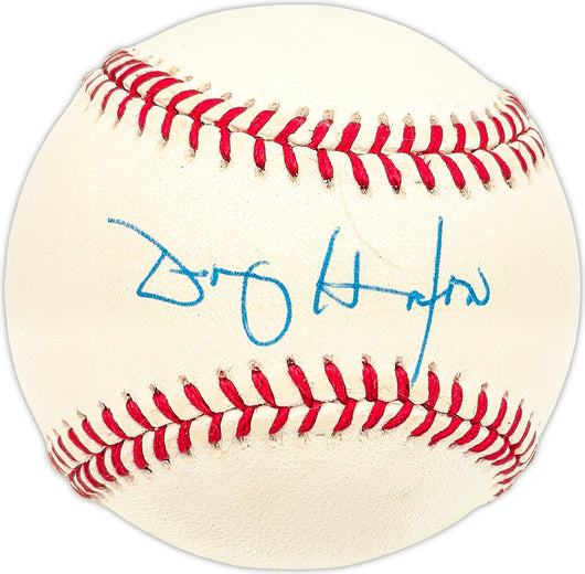 Larry Harlow Autographed Official AL Baseball Baltimore Orioles, Los Angeles Angels