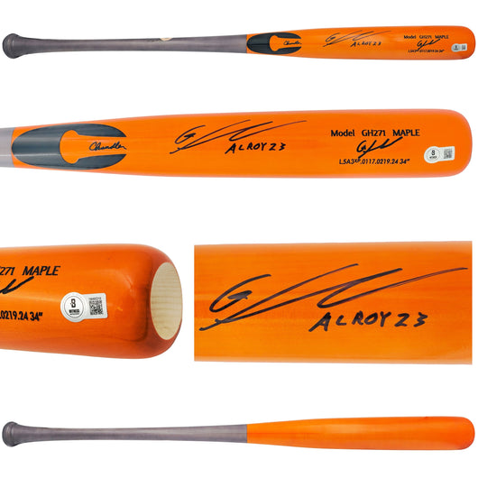 Gunnar Henderson Autographed Orange Chandler Player Model Baseball Bat Baltimore Orioles "AL ROY 23" Beckett BAS Witness