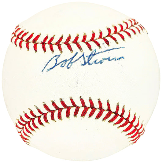 Bob Stevens Autographed Official League Baseball Philadelphia Phillies Beckett BAS QR #BH040968