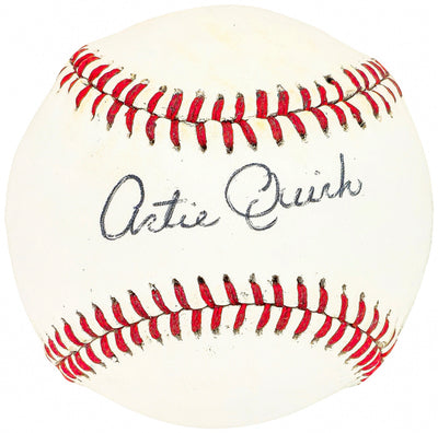 Artie Quirk Autographed Official Wilson Baseball Orioles, Senators Vintage Signature Beckett BAS QR #BH040973