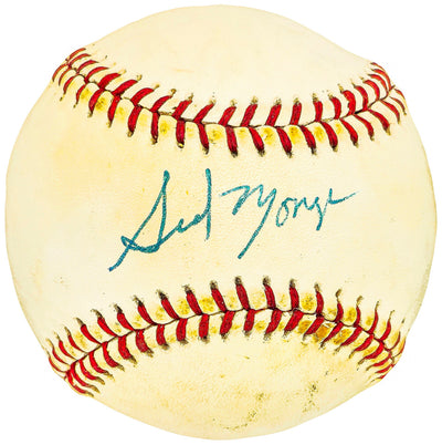 Sid Monge Autographed Official League Baseball Philadelphia Phillies, Cleveland Indians Beckett BAS QR #BH040987