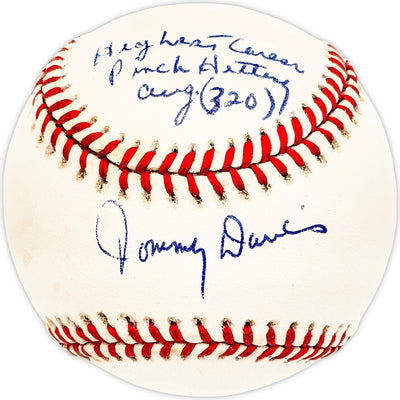 Tommy Davis Autographed Official NL Baseball Los Angeles Dodgers "Highest Career Pinch Hitting Avg. 320"