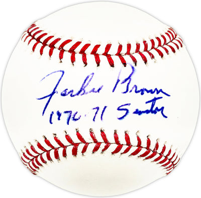 Jackie Brown Autographed Official MLB Baseball Washington Senators "70-71 Senators"