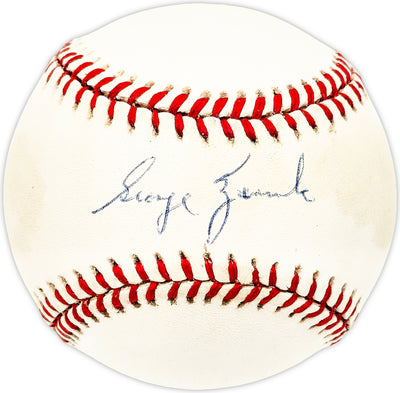 George Zuverink Autographed Official AL Baseball Baltimore Orioles, Cincinnati Reds