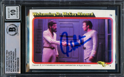 William Shatner Autographed 1979 Topps The Motion Picture Card #74 Star Trek Captain Kirk Auto Grade Gem Mint 10 Beckett BAS #16580438