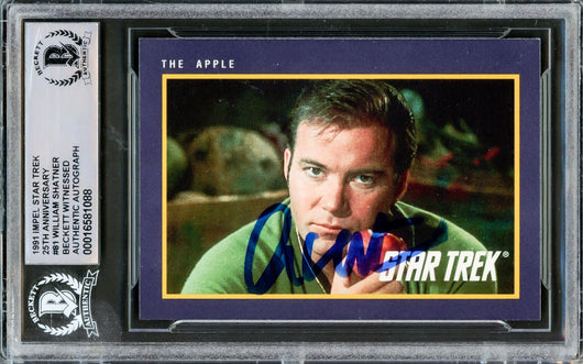 William Shatner Autographed 1991 Impel 25th Anniversary Card #81 Star Trek Captain Kirk Beckett BAS #16581088
