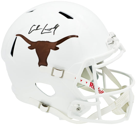 Earl Campbell Autographed Texas Longhorns White Full Size Replica Speed 2021 Helmet Beckett BAS Witness