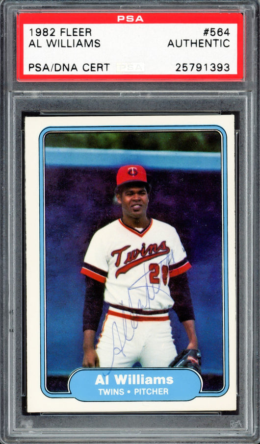 Al Williams Autographed 1982 Fleer Card #564 Minnesota Twins PSA/DNA #25791393