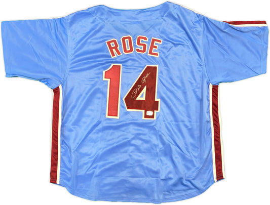 Philadelphia Phillies Pete Rose Autographed Blue & Red Baseball Jersey PR Holo