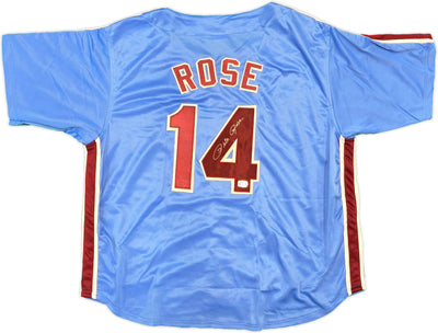 Philadelphia Phillies Pete Rose Autographed Blue & Red Baseball Jersey PR Holo