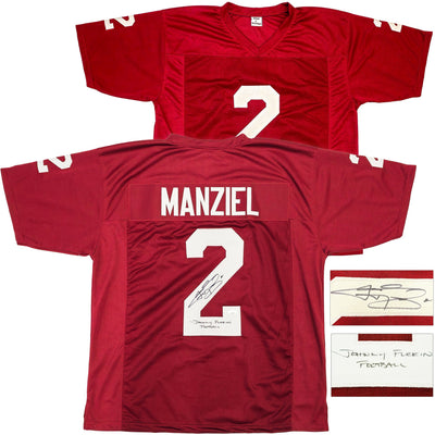 Texas A&M Aggies Johnny Manziel Autographed Maroon Football Jersey "Johnny F'ing Football" JSA