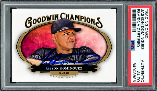 Jasson Dominguez Autographed 2020 Upper Deck Goodwin Champions Rookie Card #95 New York Yankees PSA/DNA #84908886