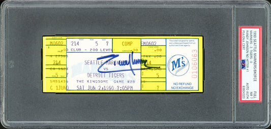 Randy Johnson Autographed June 2nd, 1990 Ticket Seattle Mariners PSA 7 No Hitter PSA/DNA #63604323
