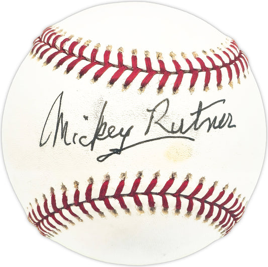 Mickey Rutner Autographed Official AL Baseball Philadelphia A's Beckett BAS QR #BM25899