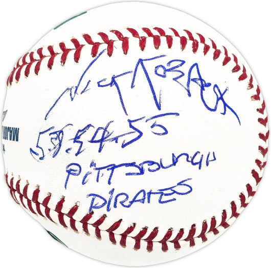 Nick Koback Autographed Official MLB Baseball Pittsburgh Pirates "53-54-55 Pirates" Beckett BAS QR #BM25998