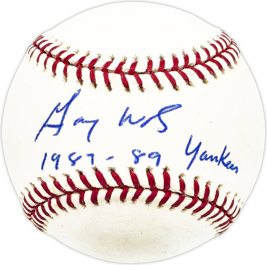 Gary Ward Autographed Official MLB Baseball New York Yankees "1987-89 Yankees" Beckett BAS QR #BM17810