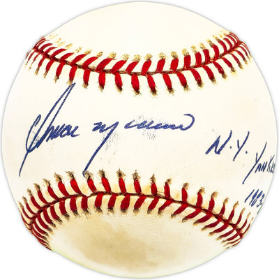 Omar Moreno Autographed Official AL Baseball New York Yankees "1983-85" Beckett BAS QR #BM17820