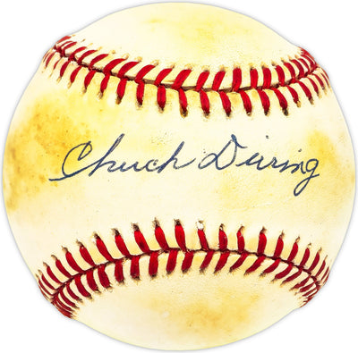 Chuck Diering Autographed Official AL Baseball New York Giants
