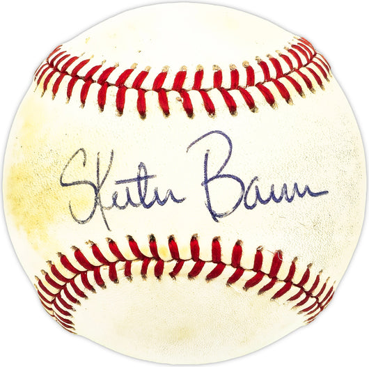 Skeeter Barnes Autographed Official NL Baseball Cincinnati Reds, Detroit Tigers