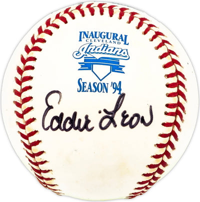 Eddie Leon Autographed Official 1994 Indians Inaugural Season AL Baseball Cleveland Indians