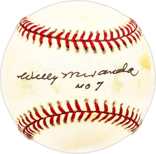 Willy Miranda Autographed Official AL Baseball Baltimore Orioles, New York Yankees "No 7"