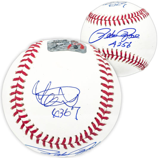 Ichiro Suzuki & Pete Rose Autographed Official MLB Baseball "4367 & 4256" PR & IS Holo