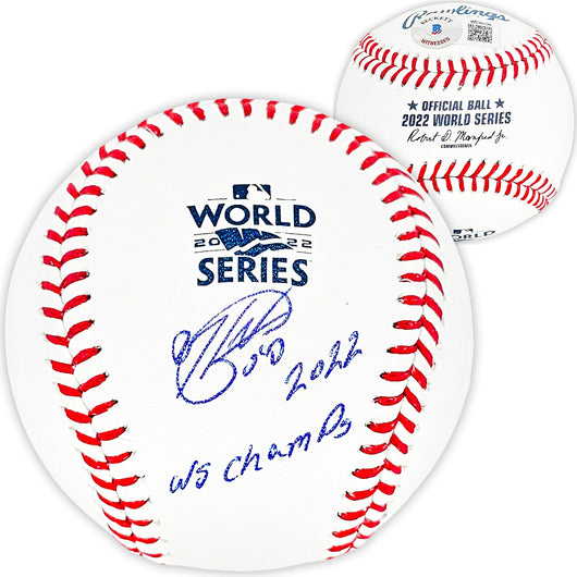 Hector Neris Autographed Official 2022 World Series MLB Baseball Houston Astros "2022 WS Champions" Beckett BAS Witness Stock #215407