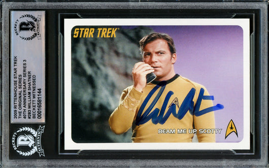 William Shatner Autographed 2009 Rittenhouse Star Trek 40th Anniversary Card #283 The Original Series Captain Kirk Beckett BAS
