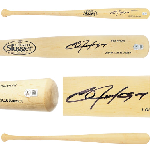 Bo Jackson Autographed Blonde Louisville Slugger Pro Stock Baseball Bat Kansas City Royals Beckett BAS Witness