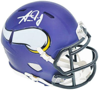 Aaron Jones Autographed Minnesota Vikings Purple Speed Mini Helmet Beckett BAS Witness