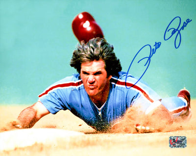 Pete Rose Autographed 8x10 Photo Philadelphia Phillies Headfirst Dive PR Holo