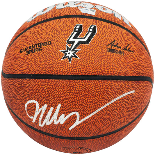 Victor Wembanyama Autographed Composite Leather San Antonio Spurs Logo Basketball Fanatics Holo