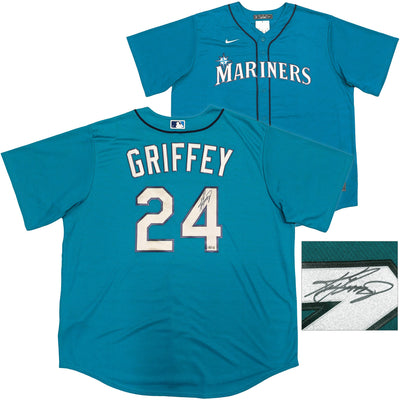 Seattle Mariners Ken Griffey Jr. Autographed Teal Nike Jersey Size XXL Beckett BAS Witness