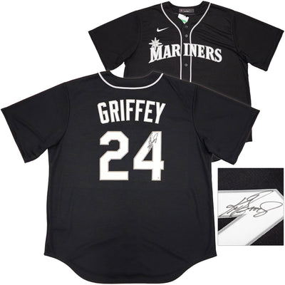 Seattle Mariners Ken Griffey Jr. Autographed Black Nike Jersey Size XL Beckett BAS Witness
